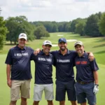 Bachelor Party Sporting Custom Golf Shirts on the Green