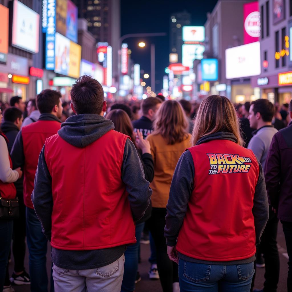 Fans dressed as Marty McFly at a Back to the Future event in Cleveland