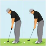 Golfer demonstrating incorrect setup leading to backswing interference