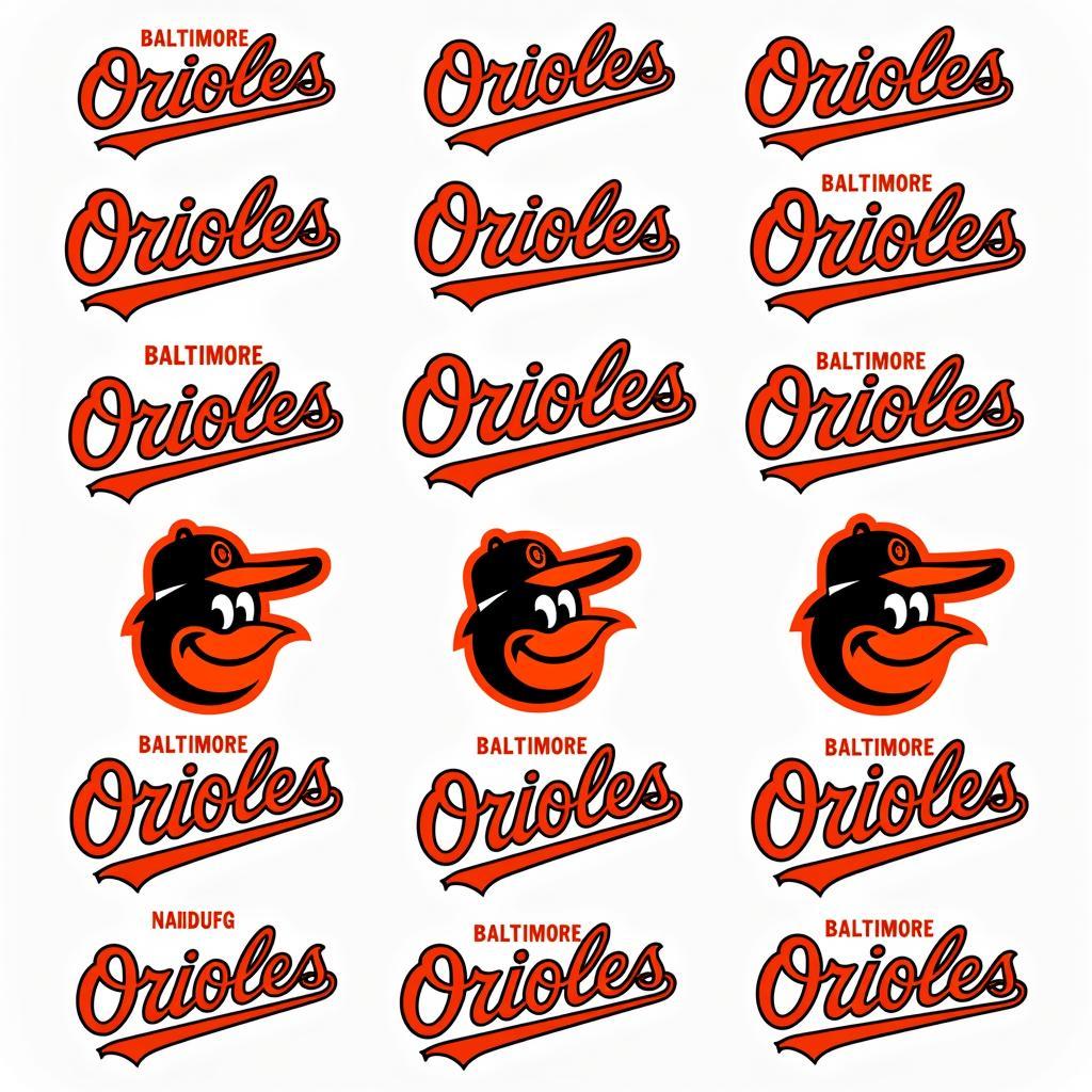 Baltimore Orioles logo variations through the years.