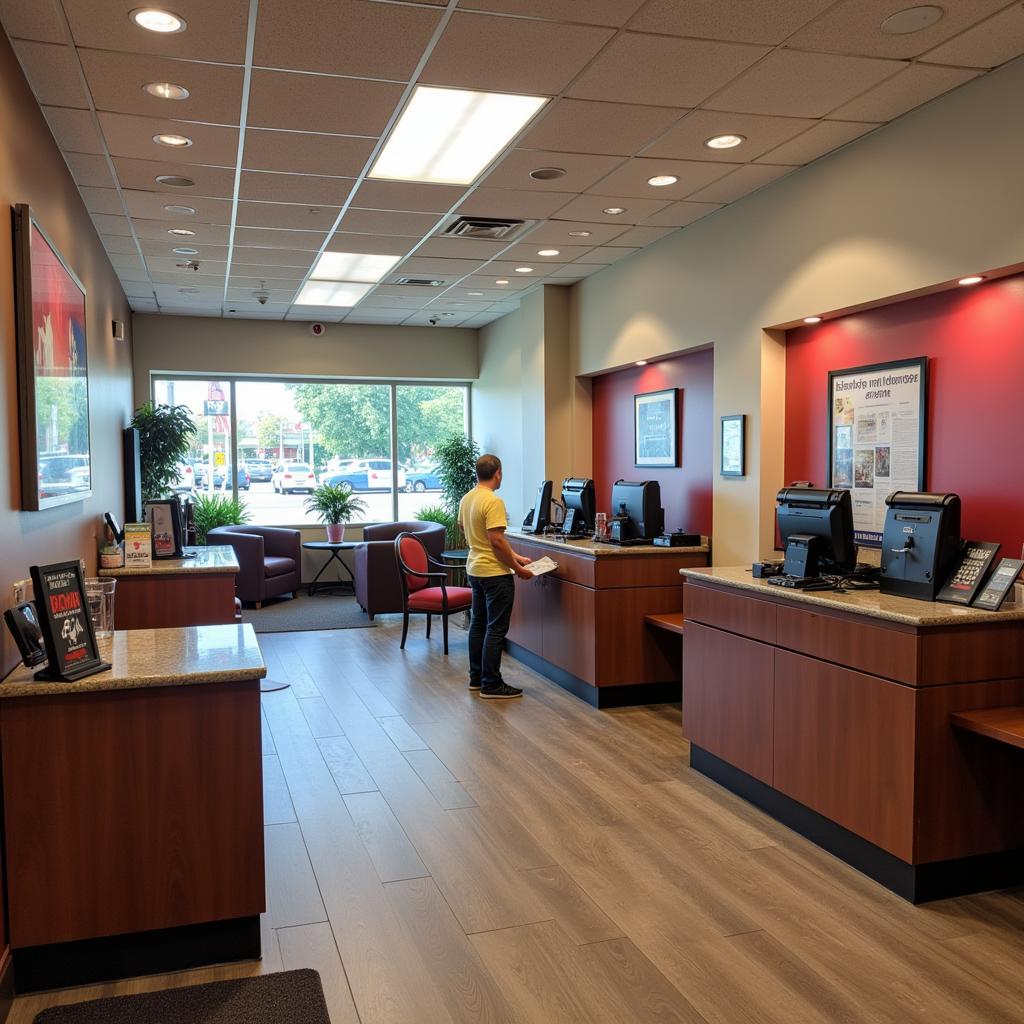 Spacious interior of the Bank of America branch on Main Street, Flushing