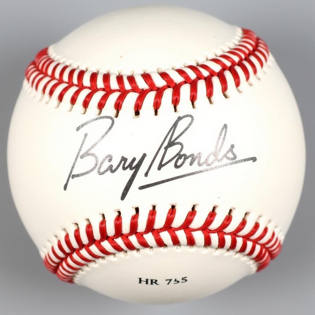 Barry Bonds autographed baseball with "755" inscription