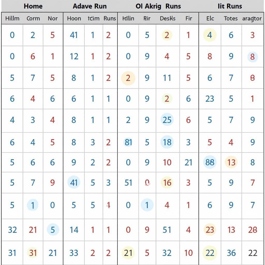 Baseball 13 Run Pool Grid