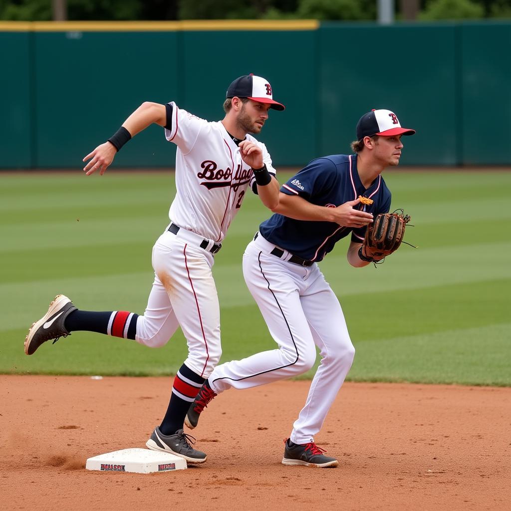 Baseball Infield Double Play