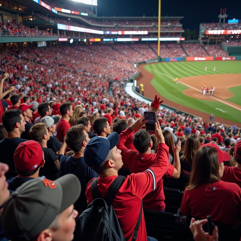 Baseball Fans Cheering