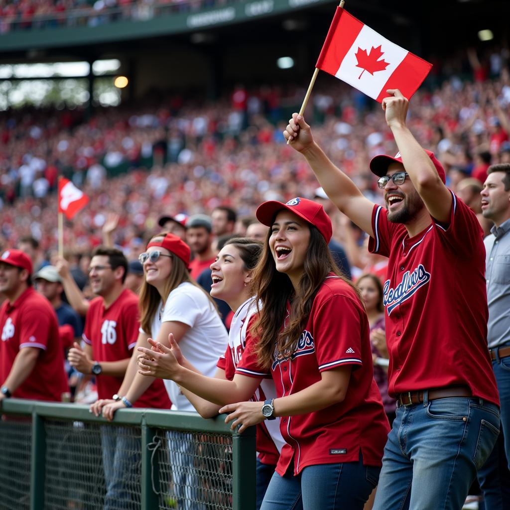 Baseball Fans Cheering