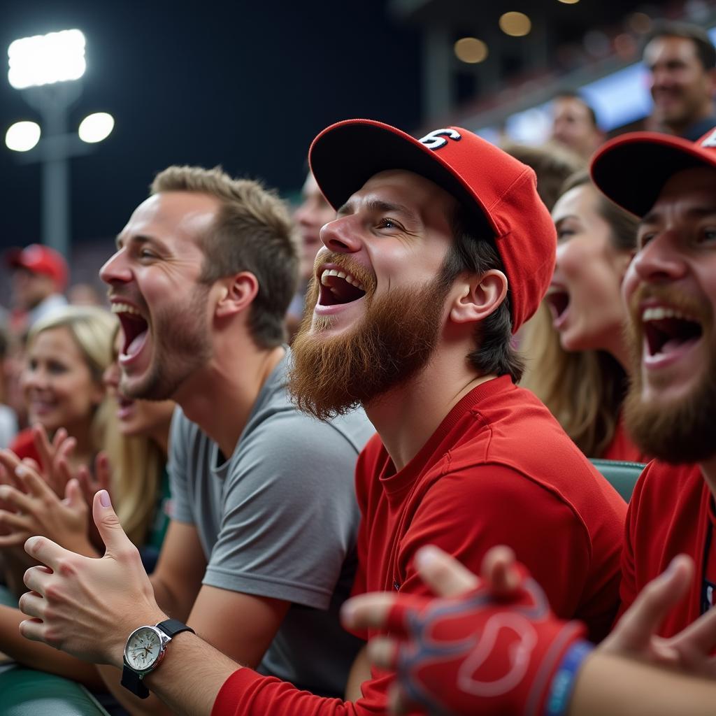 Baseball Fans at a Game