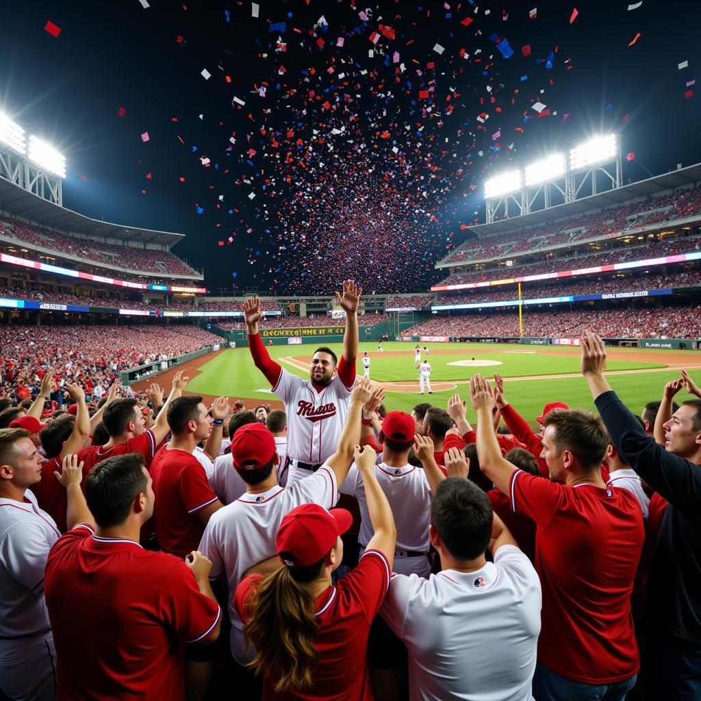 Celebrating a Win with the Fans