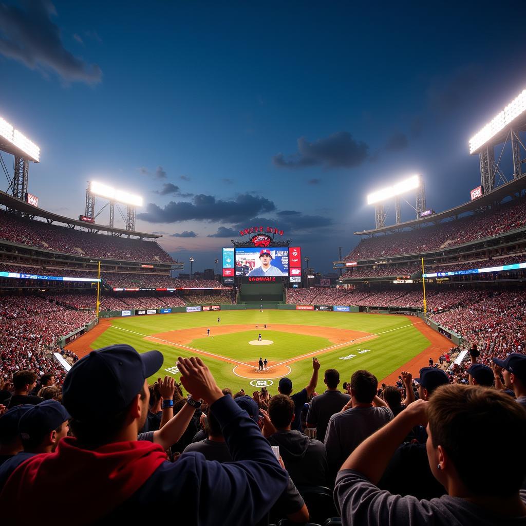 Baseball Fans in a Stadium