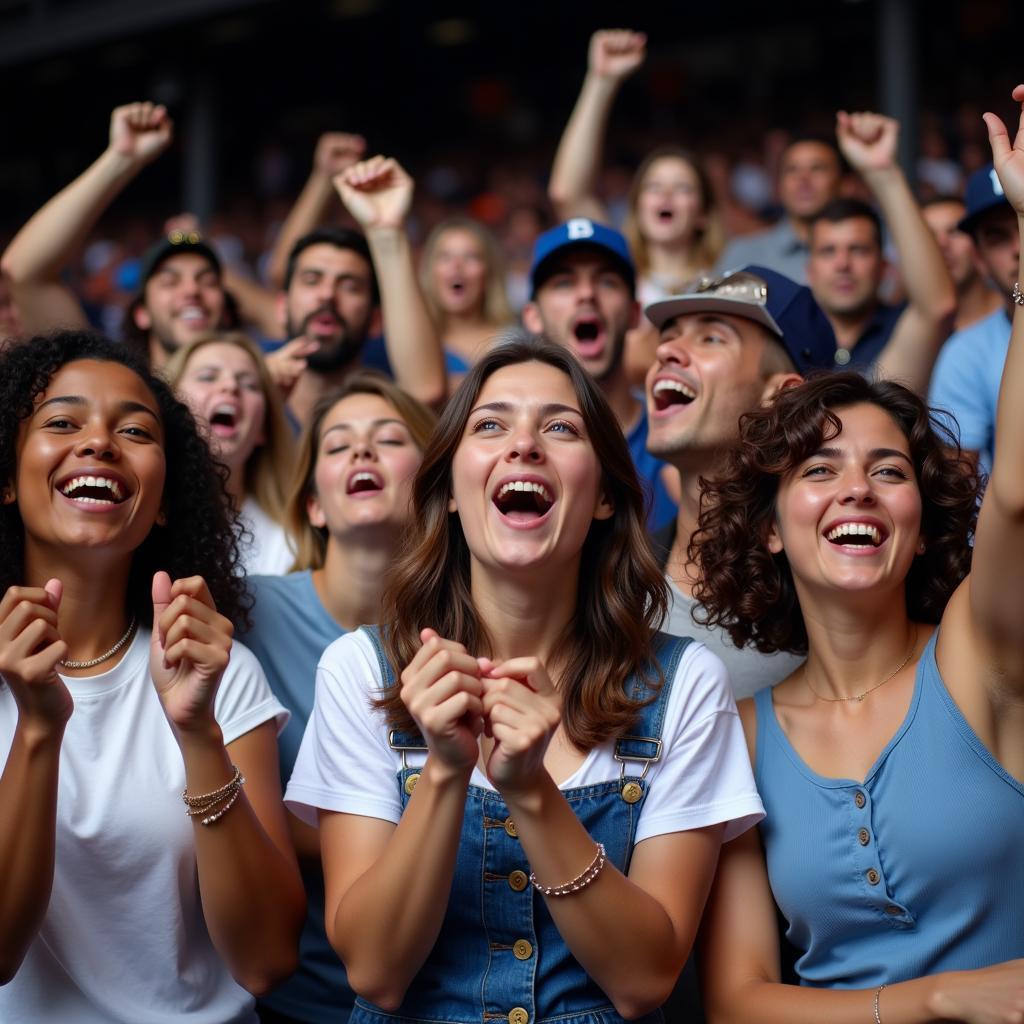 Baseball Fans Cheering