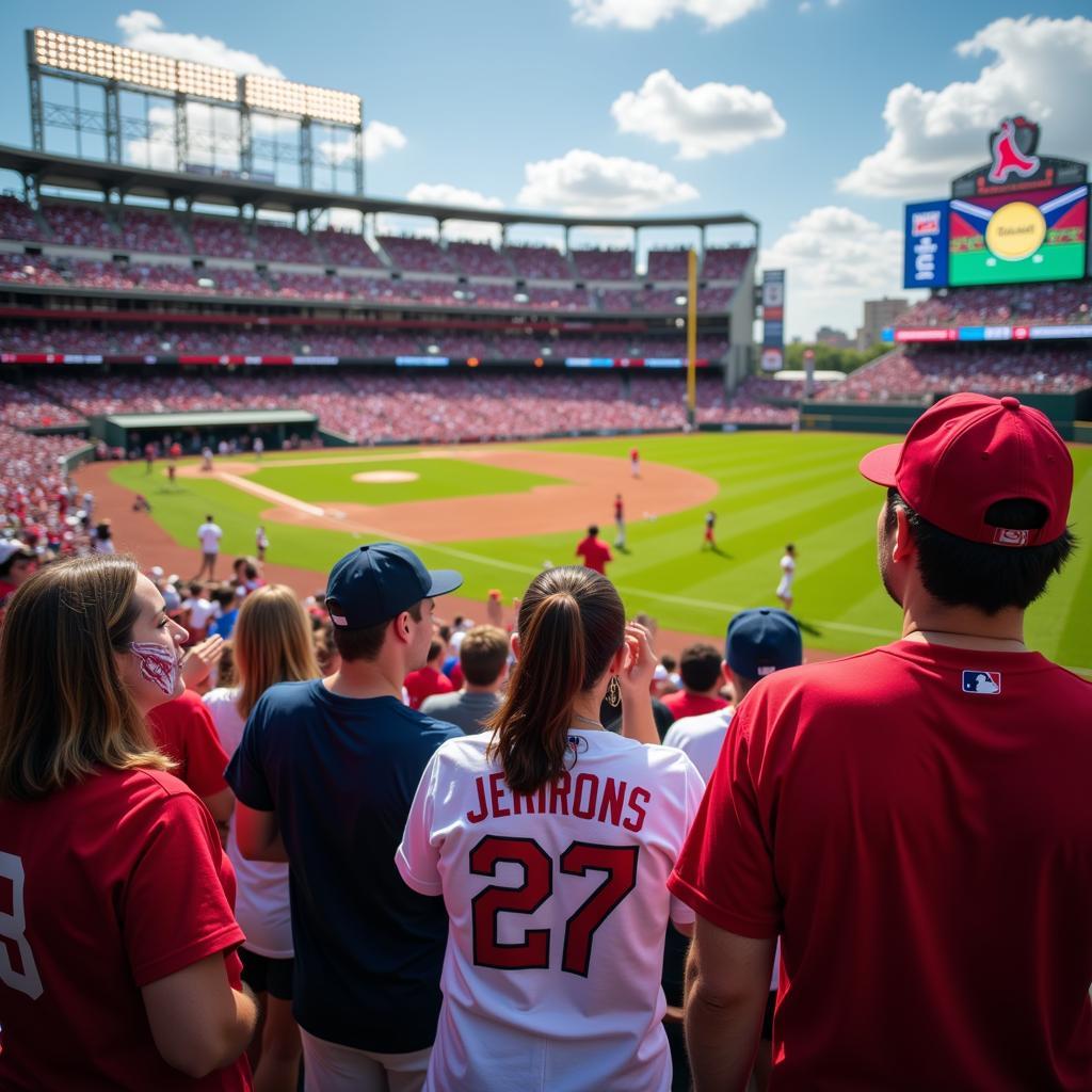 Enthusiastic Baseball Fans in the Stands