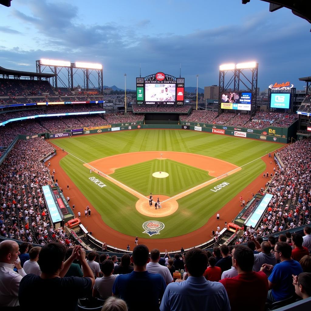 Baseball fans engrossed in an MLB game