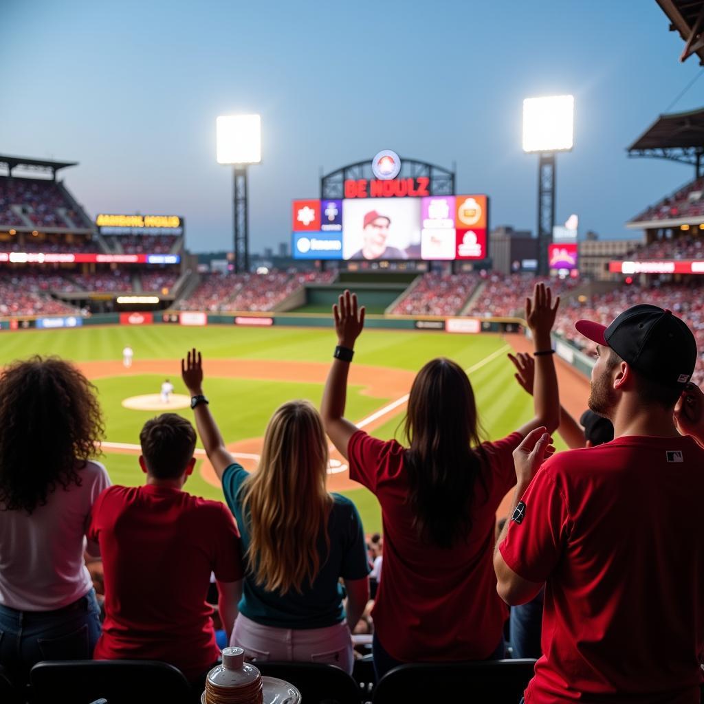 Baseball Fans Watching a Game