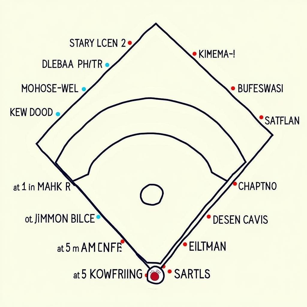 Baseball Field Positions with Player Names