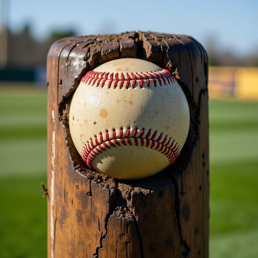 Close Up of a Baseball Foul Pole