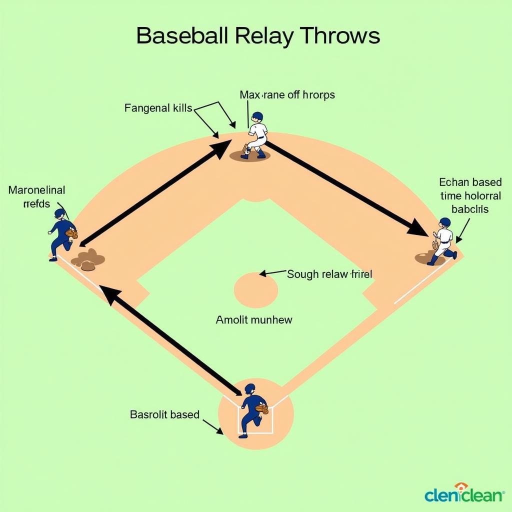 Baseball Position Template with Relay Throws