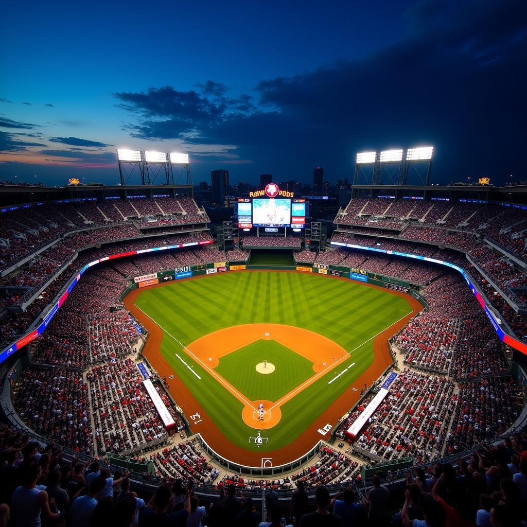 Aerial View of a Baseball Stadium