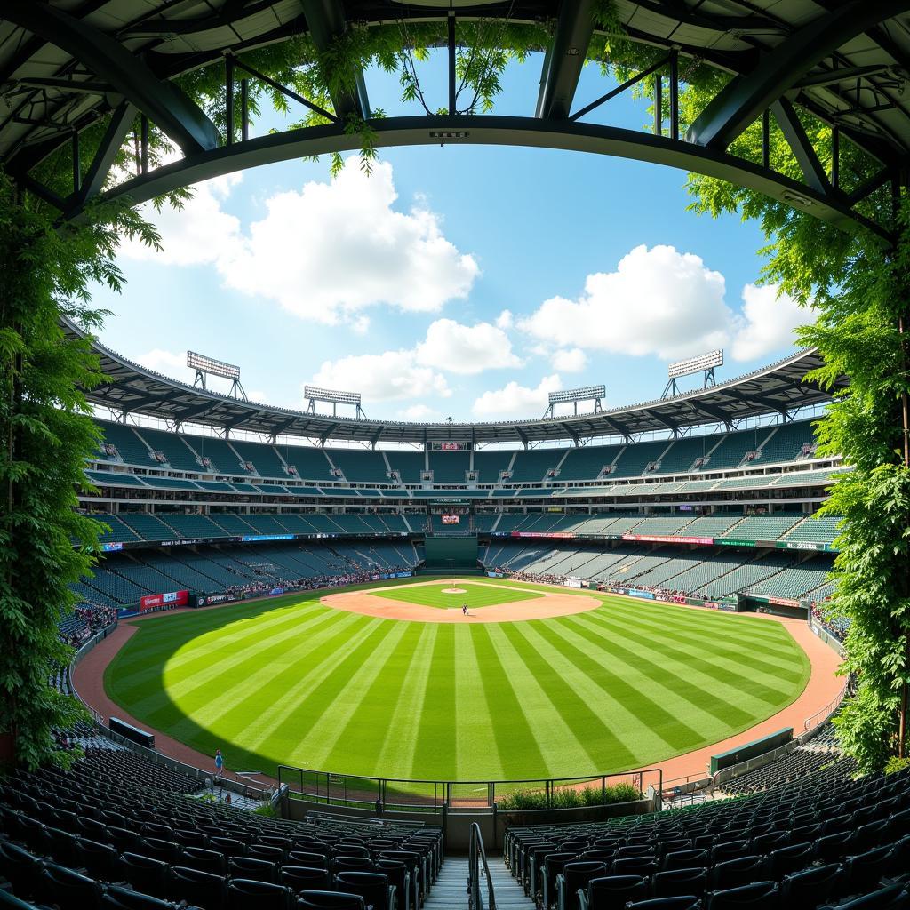 Baseball Stadium Interior with Green Features