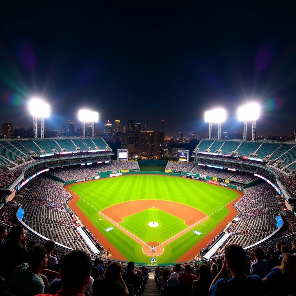 Baseball Stadium at Night