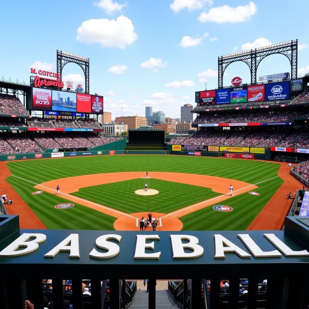 Major League Baseball stadium sign