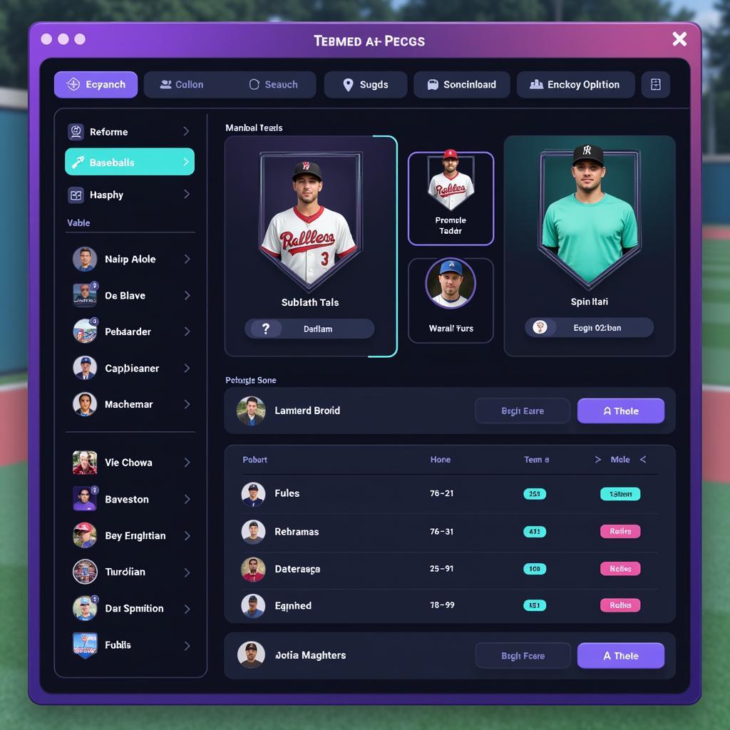 Baseball Team Generator Interface