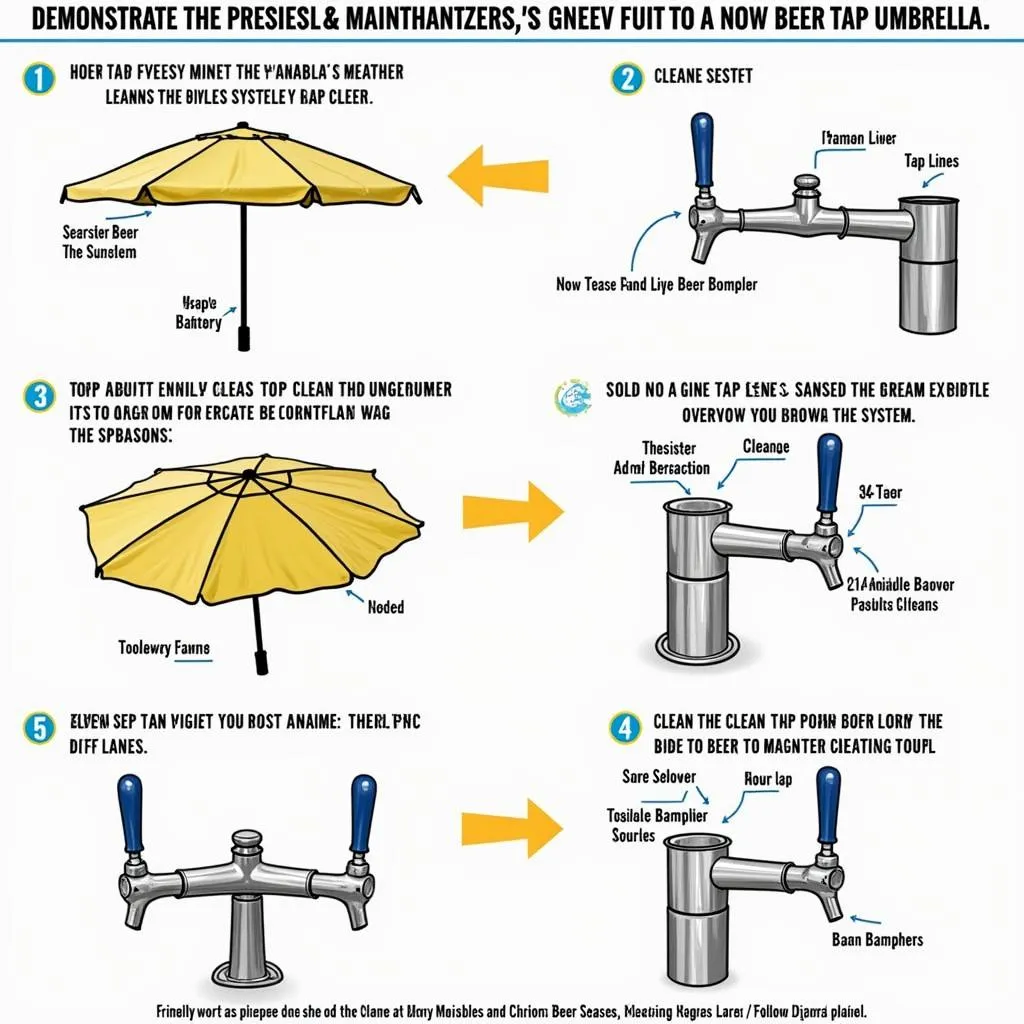 Cleaning the beer lines of a beer tap umbrella