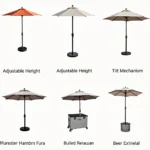 Different styles of beer tap umbrellas