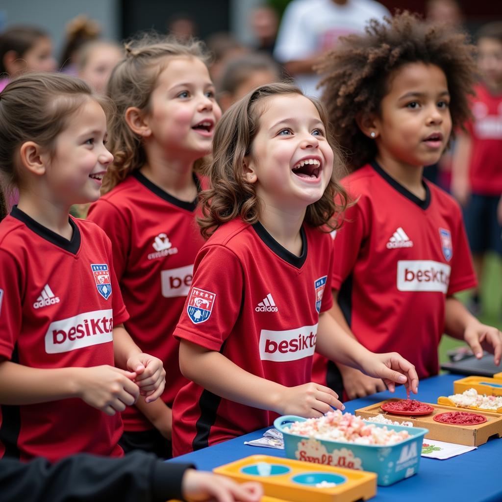 Children wearing Besiktas jerseys at Benson MN Kid Day