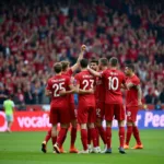 Besiktas Players Celebrating a 4-0 Victory