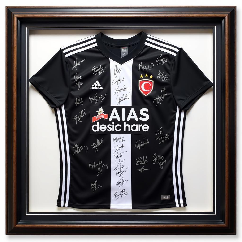 Besiktas autographed jersey on display