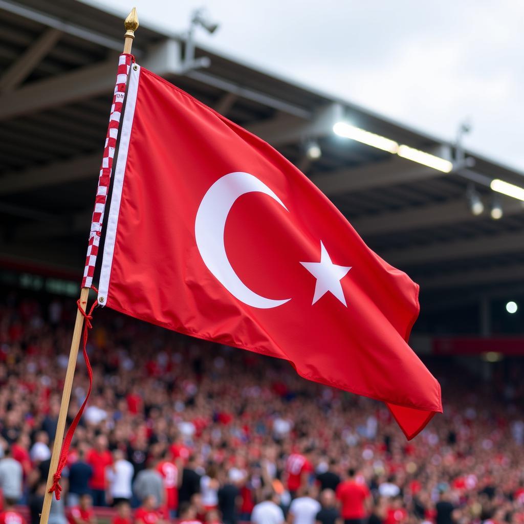 Besiktas Camp Pennant Flag Waving in the Wind