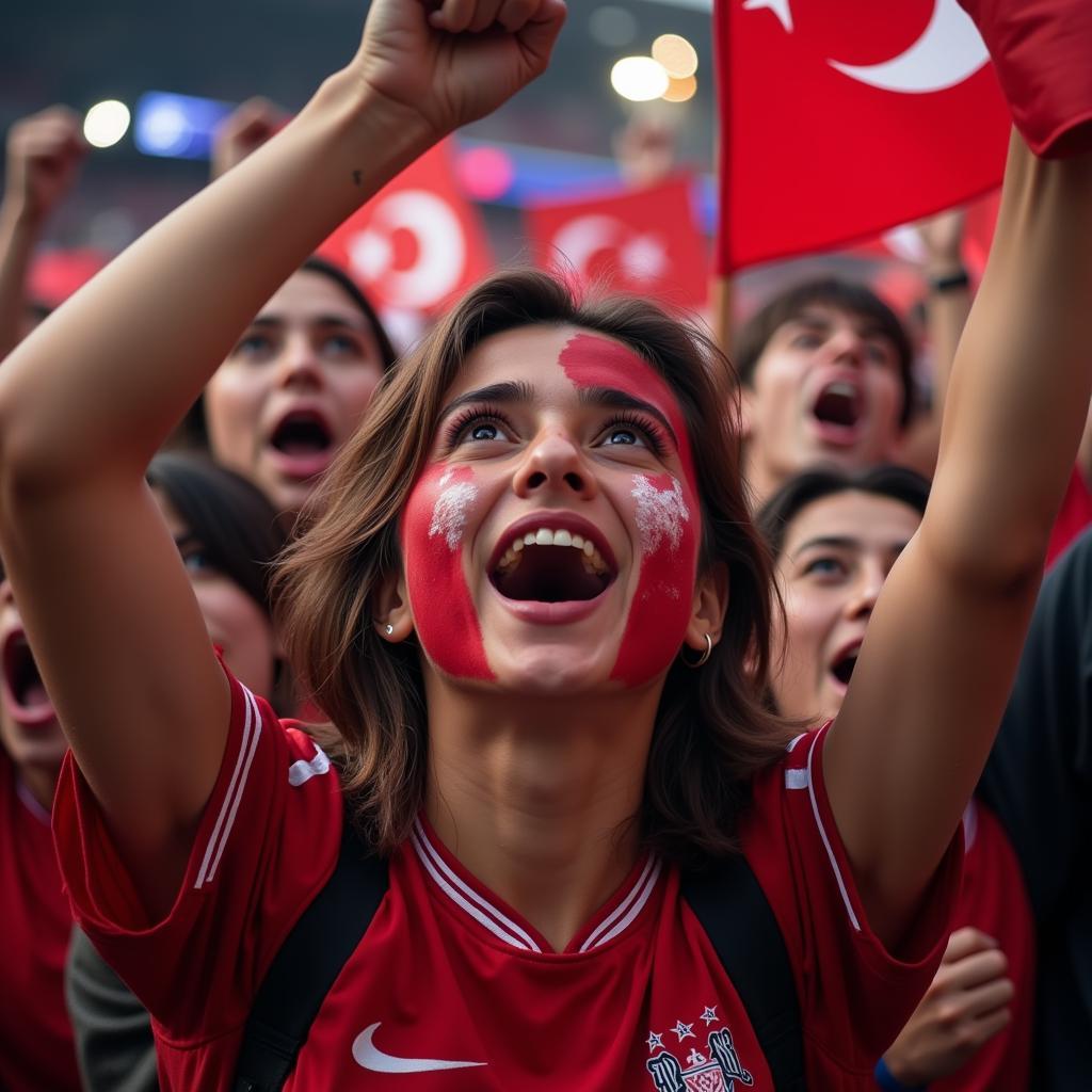 Beşiktaş Çarşı supporters group in full regalia