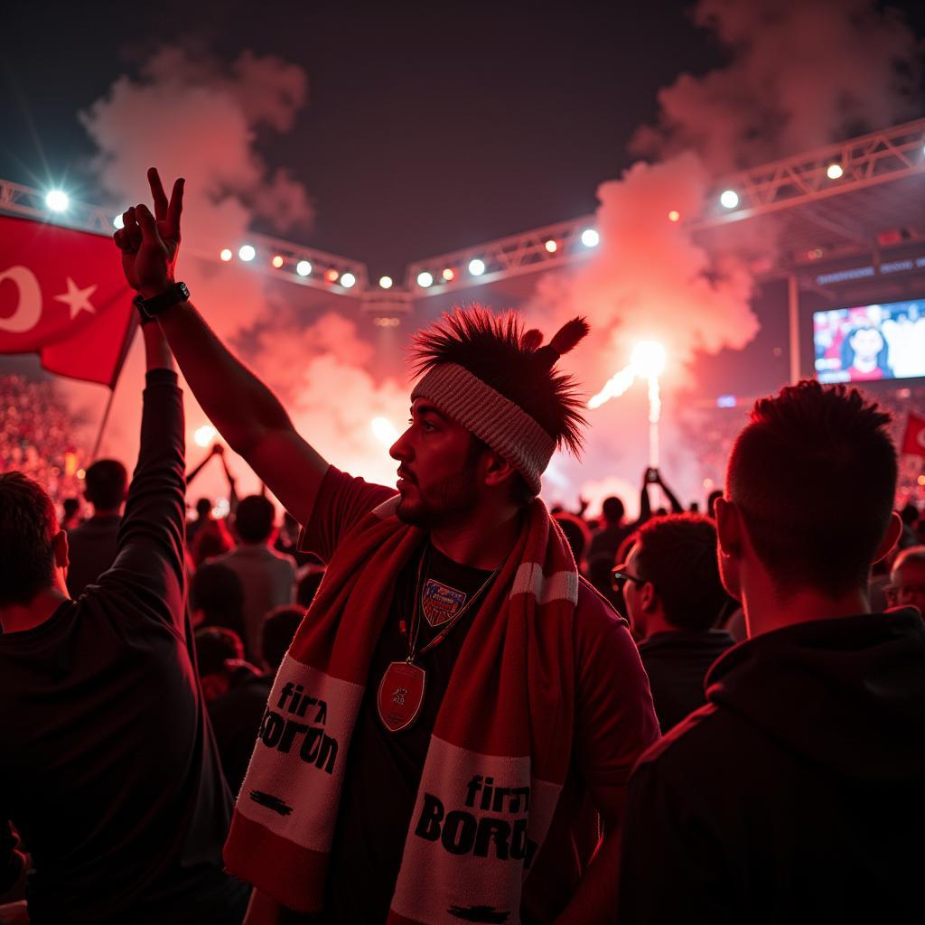 Beşiktaş Çarşı supporters celebrating a victory