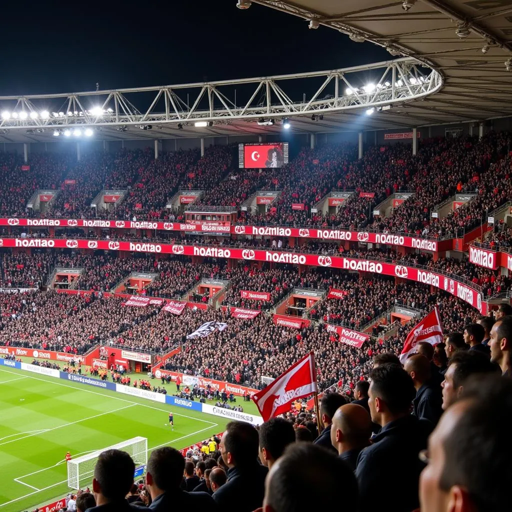 The Beşiktaş Çarşı supporters group creating an electric atmosphere