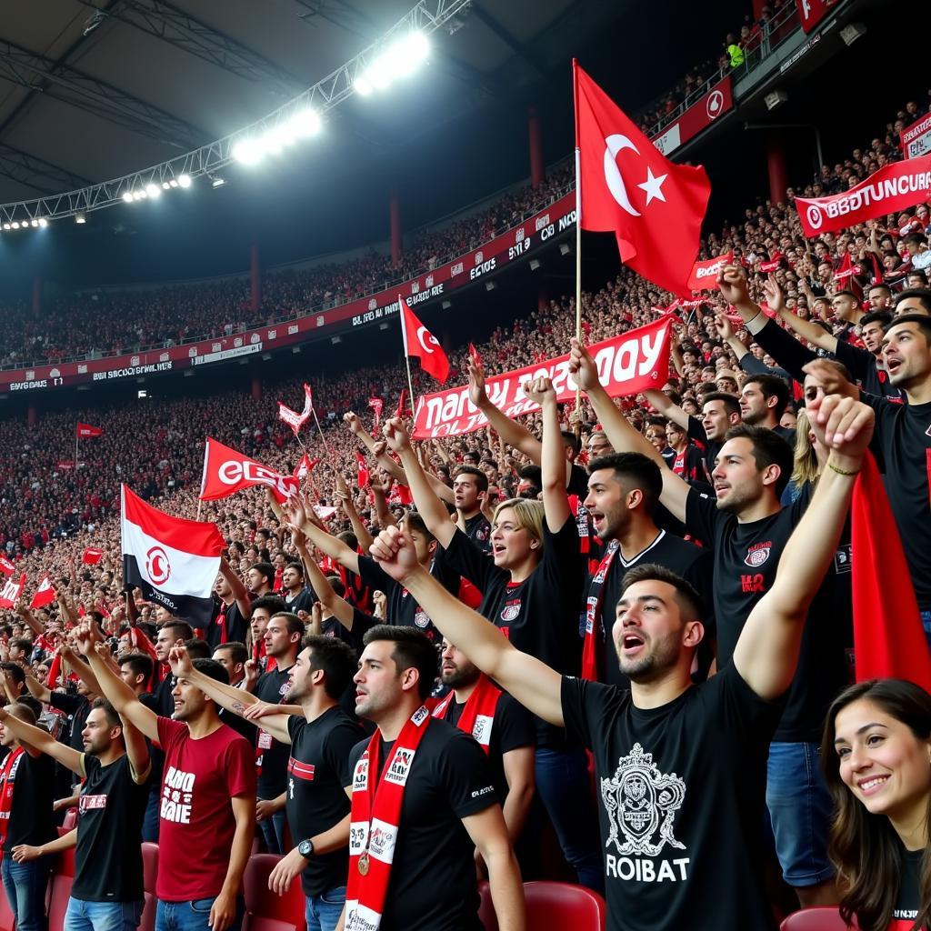 The passionate Besiktas "Carsi" supporters in Vodafone Park