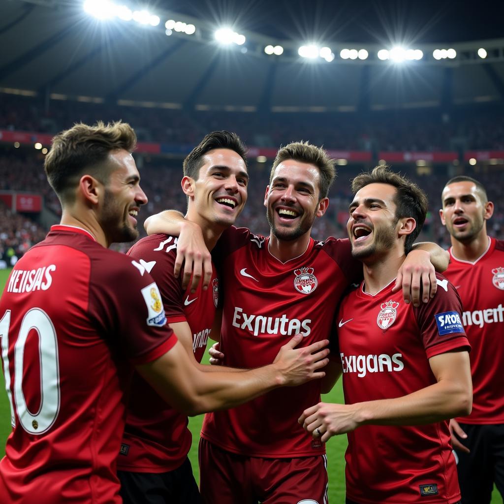 Beşiktaş players celebrating a victory