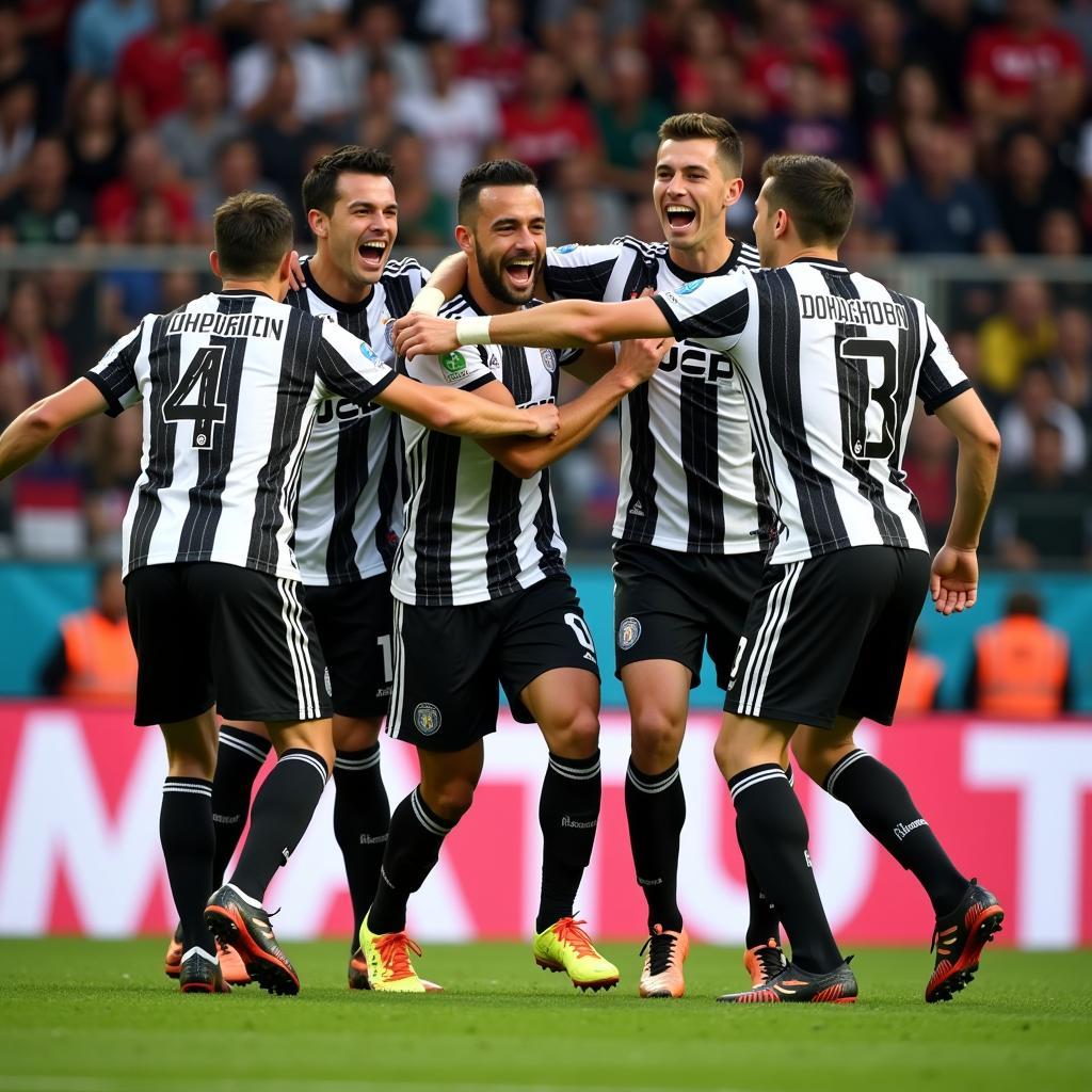 Besiktas Players Celebrating a Goal