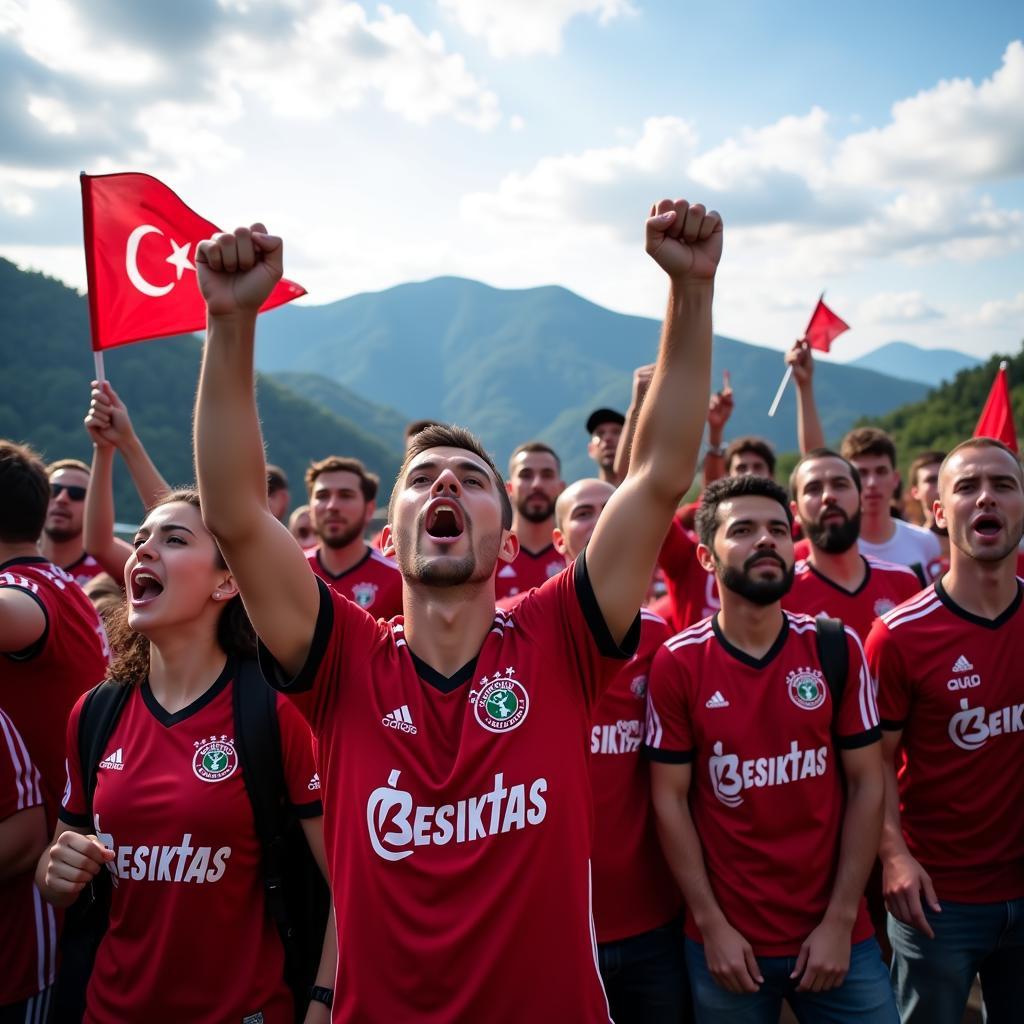 Besiktas fans chanting in the Smoky Mountains