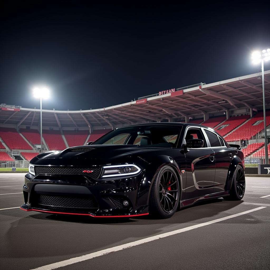 Besiktas-themed Charger Liberty Walk at night