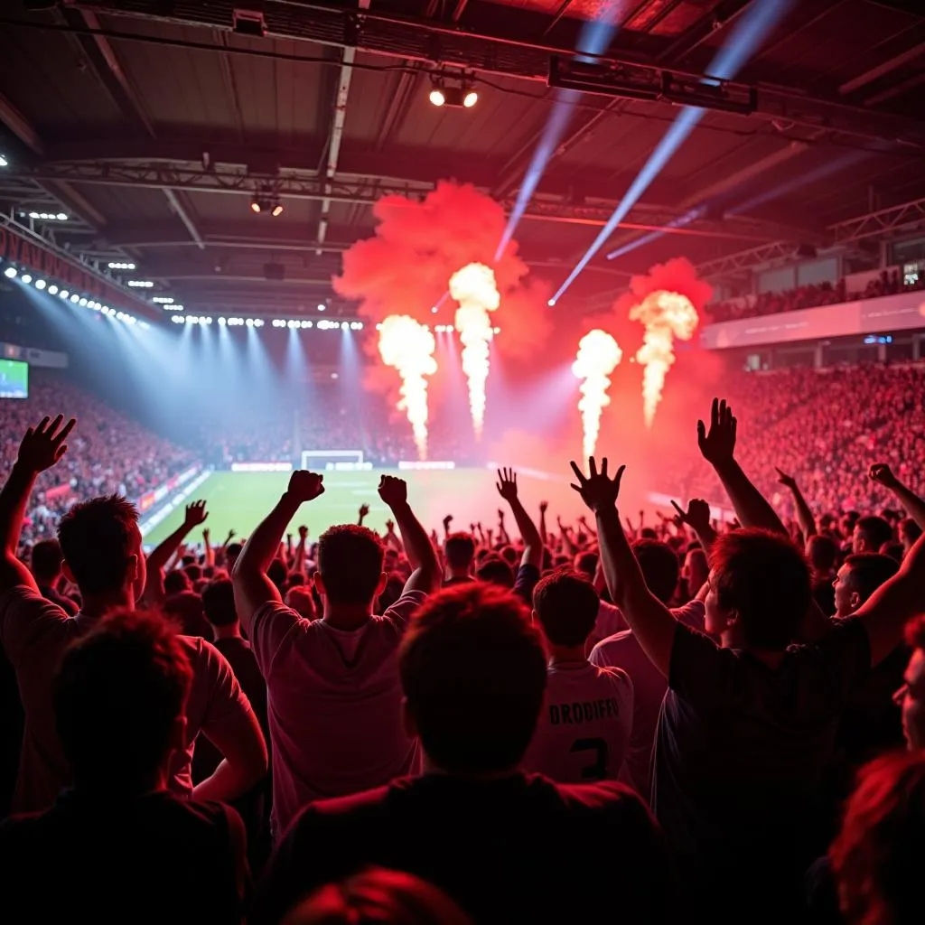 Besiktas Fans Celebrating in Club Space