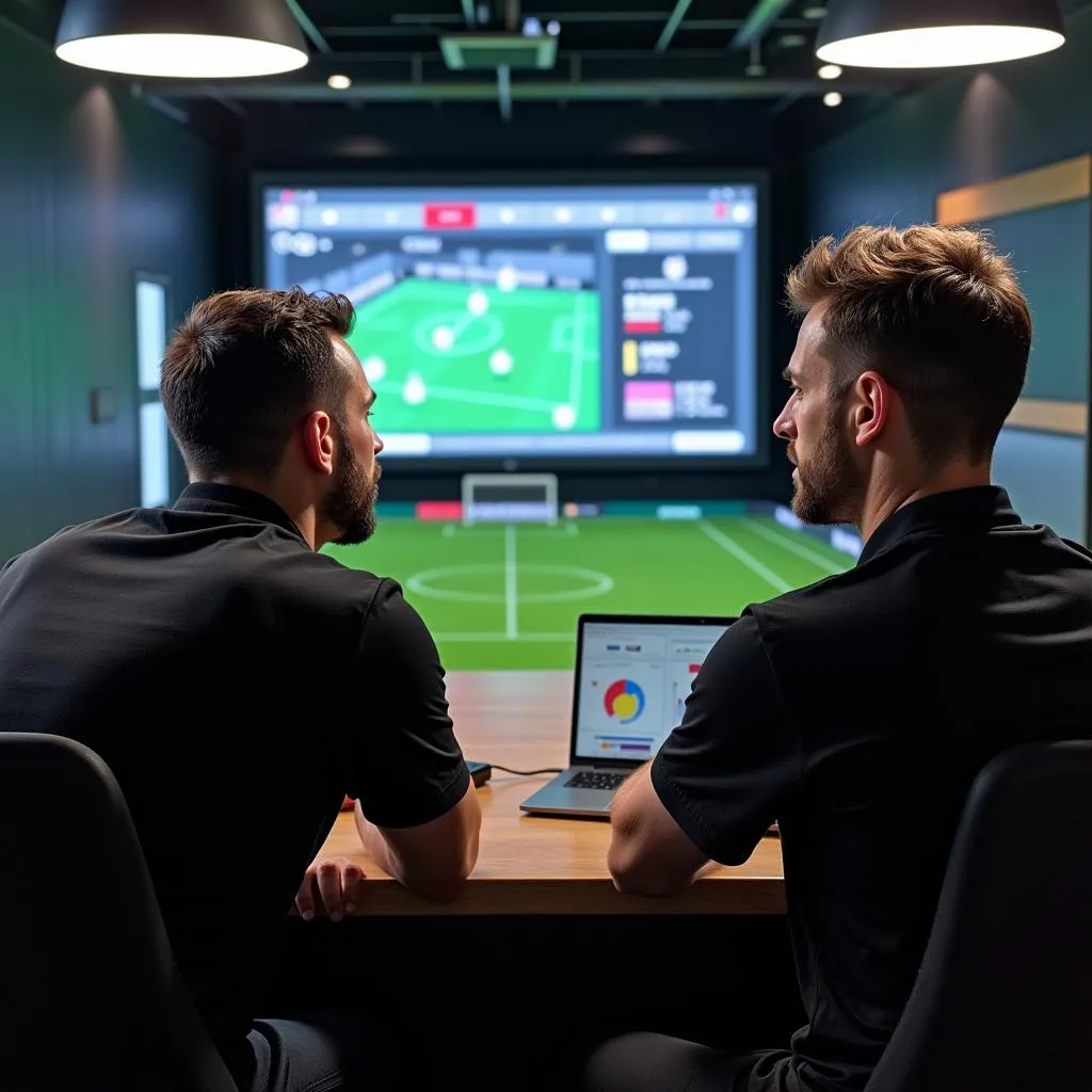 Beşiktaş Coach Analyzing Player Data in the Hitting Lab