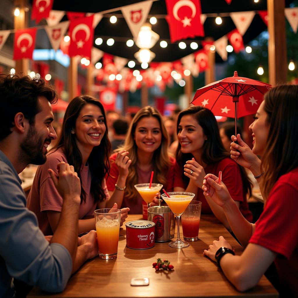 Besiktas Cocktail Umbrellas at a Watch Party