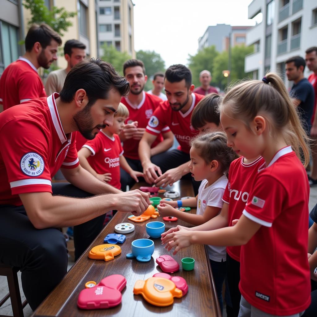 Besiktas Players and Fans at Community Event