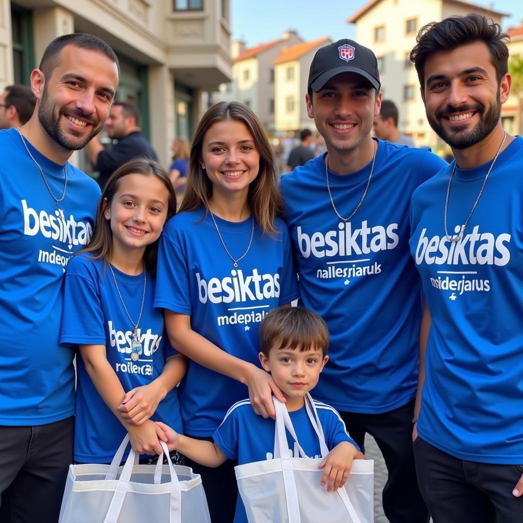 Besiktas fans volunteering at a community event