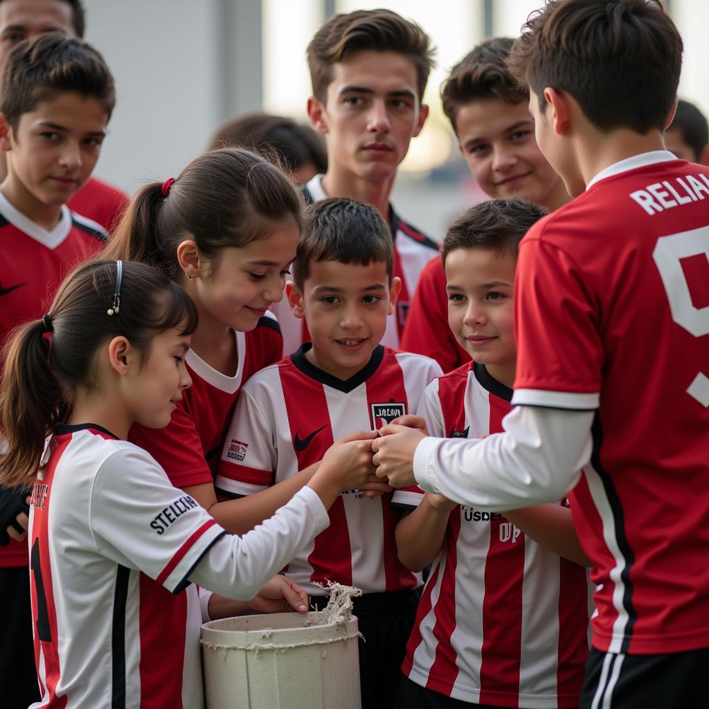 Beşiktaş JK players participating in a community event