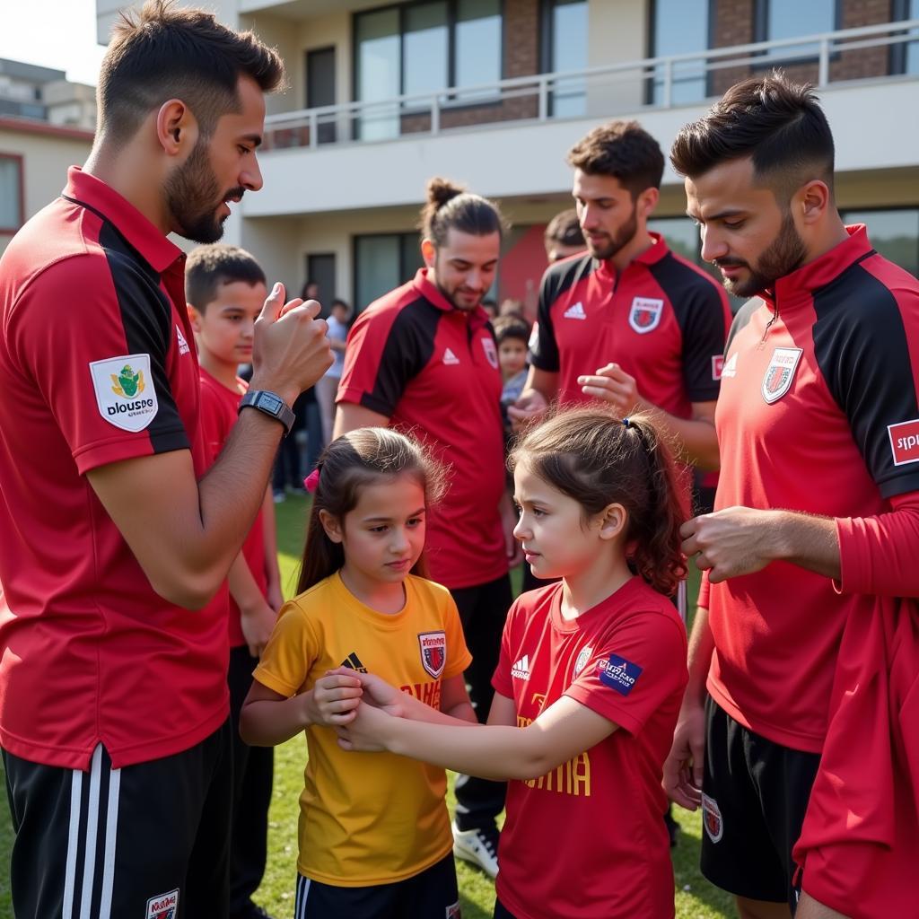 Besiktas players participate in a community event