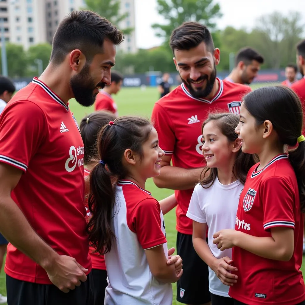 Beşiktaş community event, children with players