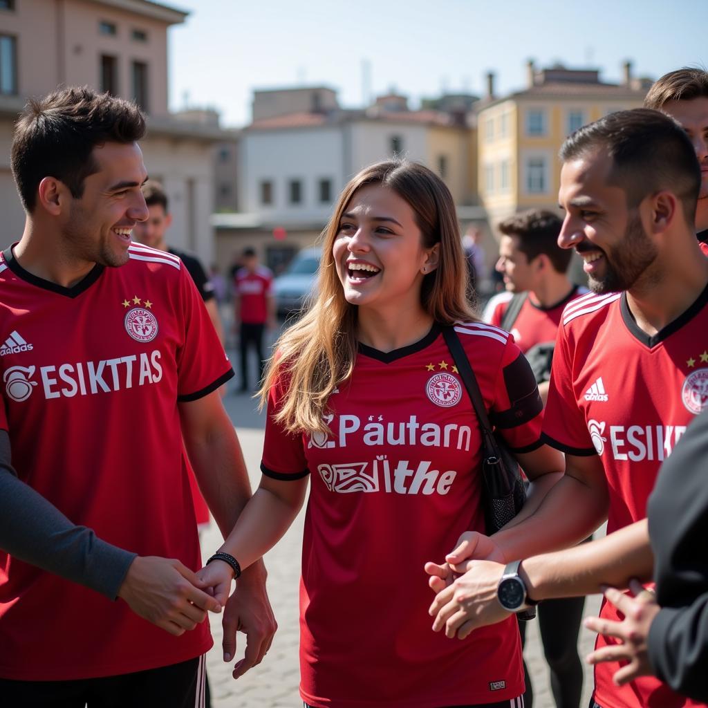 Besiktas players participating in a community outreach program