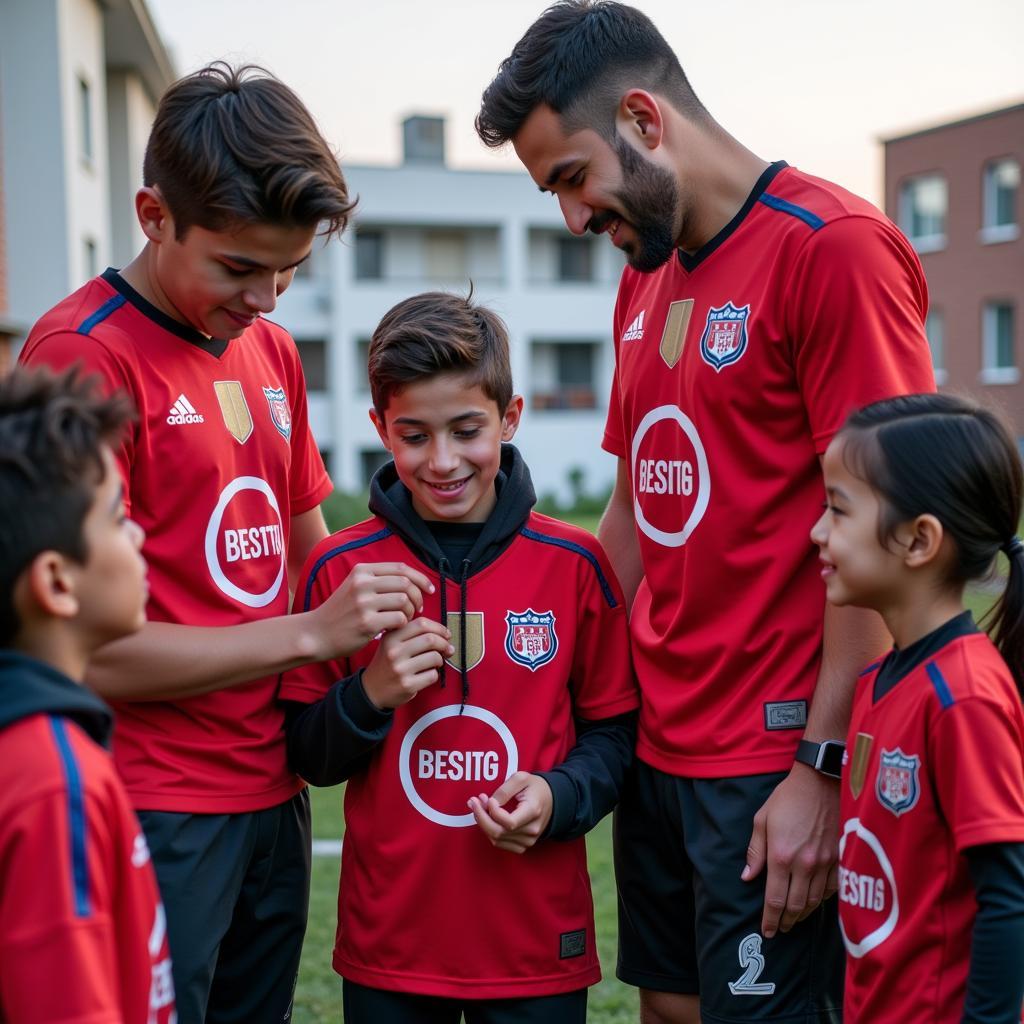 Besiktas players participating in a community outreach program