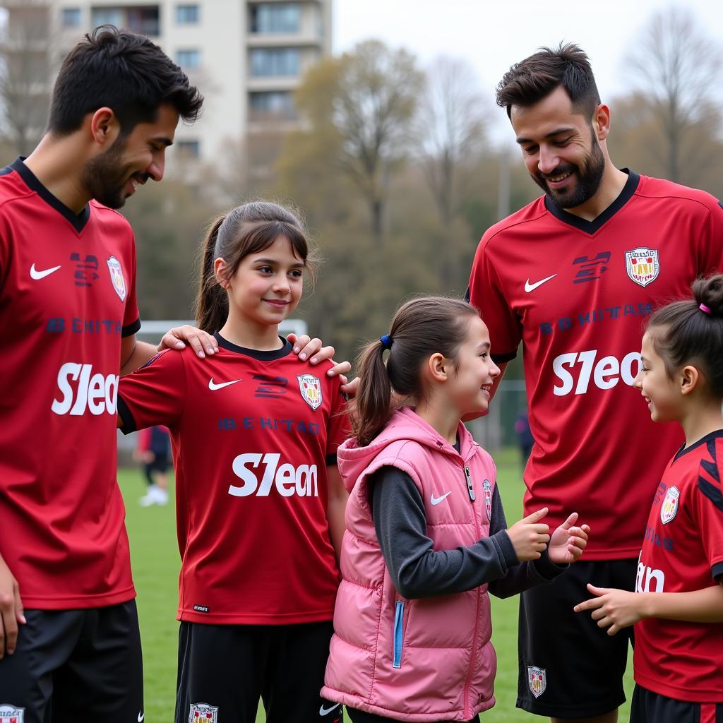 Beşiktaş players participating in a community outreach program